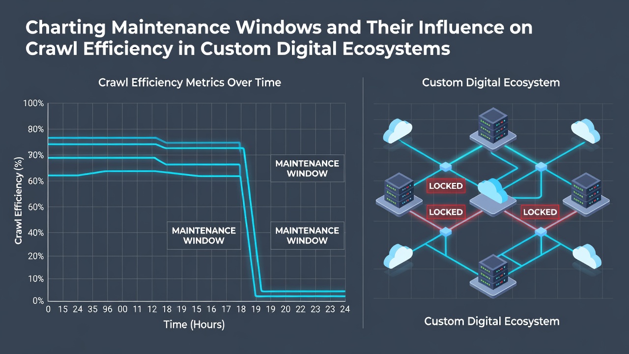 Graph illustrating crawl rate fluctuations before, during, and after maintenance windows in specialized digital platforms